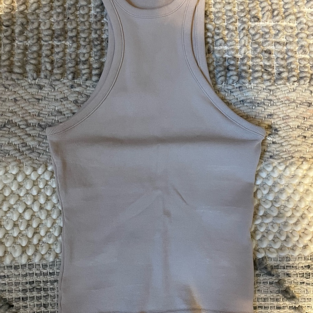 Women's Sleeveless Ribbed Top - Tan